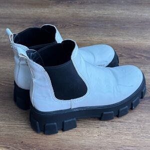 Circus by Sam Edelman White Chelsea Lug Sole Ankle Boots - Women's